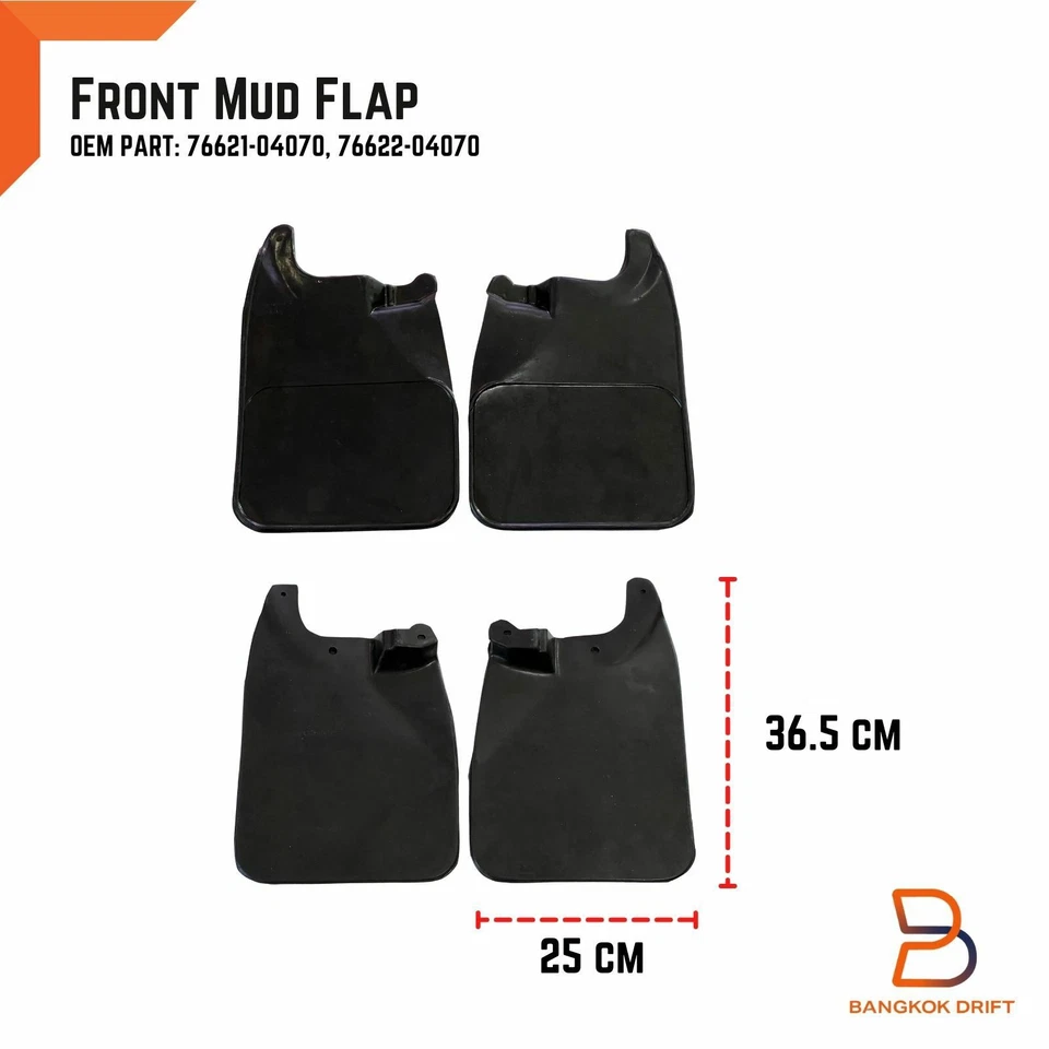 FR RR Mud Flaps Rubber Splash Guard For 4WD Toyota Hilux D4D LN167 ZN174 98-04 - Image 2 of 4