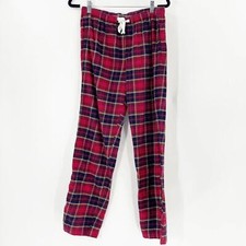 Gap  Unisex Pajama Pants Size S Red Plaid Flannel Drawstring High Rise