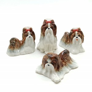 4 Shih Tzu Dog Figurine Miniature Ceramic Animal Statue - CDG181 | eBay