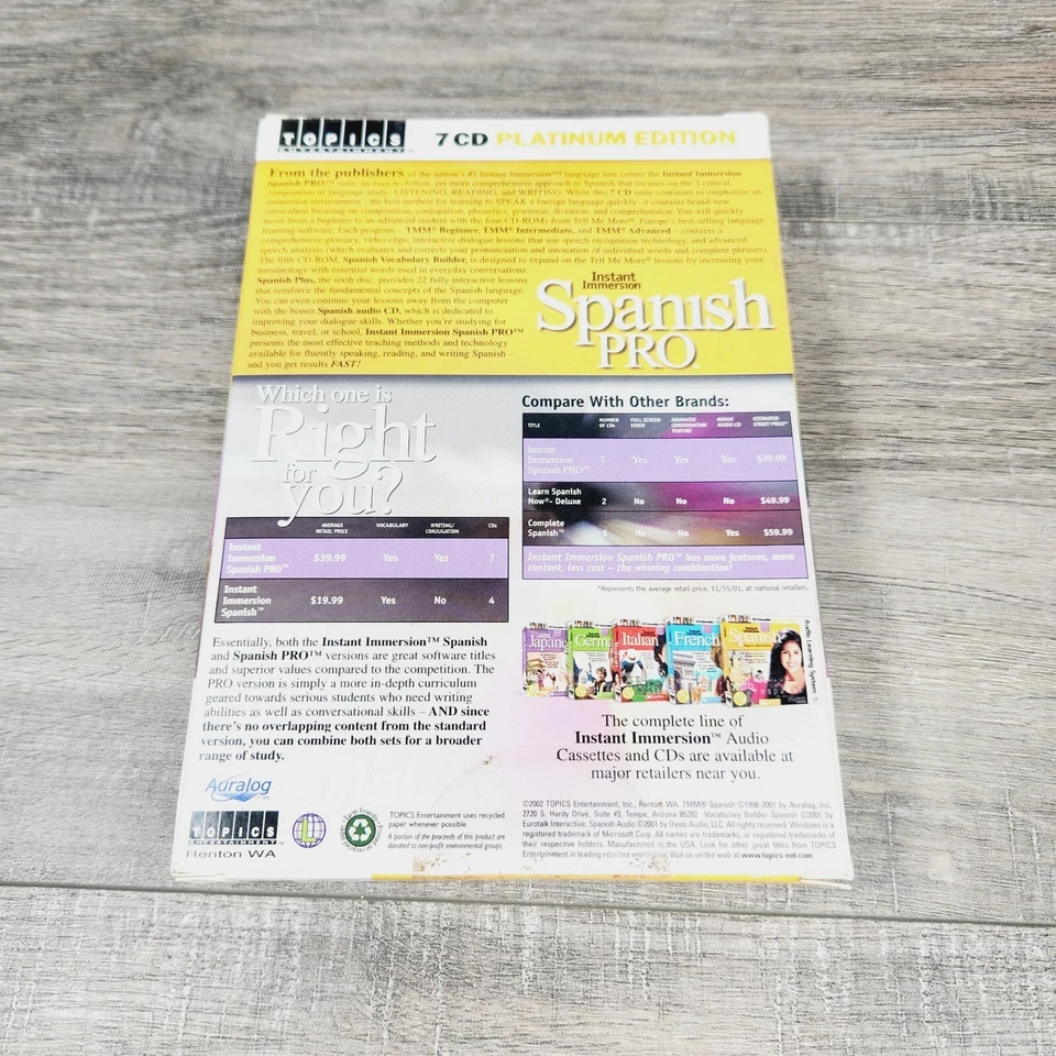 Instant Immersion Spanish Pro 7 CD Platinum Edition Pro Suite Language Software - Image 2 of 4