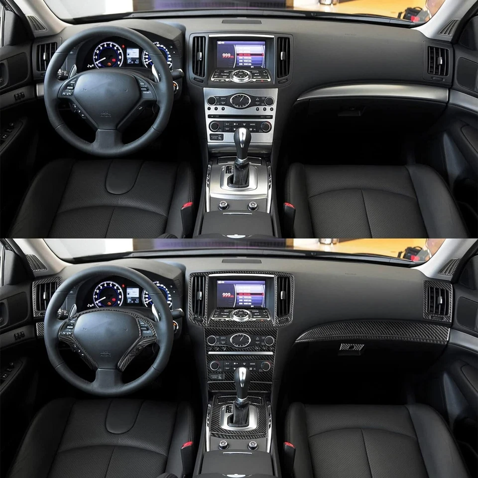 42Pcs Real Carbon Fiber Full Interior Kits Trim For Infiniti G37 Coupe 2010-2013 - Image 3 of 4