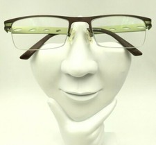 Vintage Prodesign Denmark Green Rectangle Half-Rimmed Sunglasses FRAMES ONLY