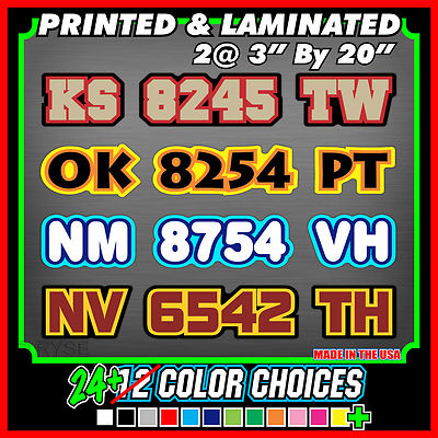 Custom Snowmobile Registration ID Numbers Letter Vinyl Stickers Decals ...