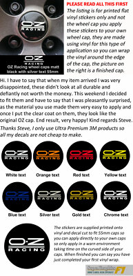 Wheel Cap Decal sticker to fit OZ Racing 68mm dia printed optionen x4