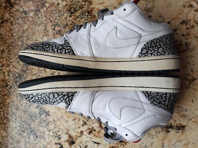2008 AIR JORDAN 1 PHAT LOW Mens (Sz 9.5) -[350571 161]- WHITE RED
