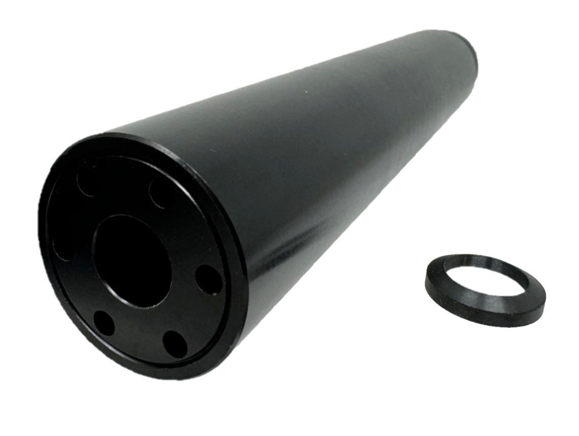 9MM 1/2X28 TPI Barrel Extension Linear Comp Solid Aluminum Tube +