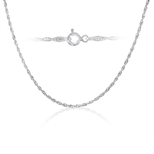 Cadena de plata esterlina sólida .925 pulida 2 mm de Singapur de 7 a 36 pulgadas de largo - Imagen 51 de 92
