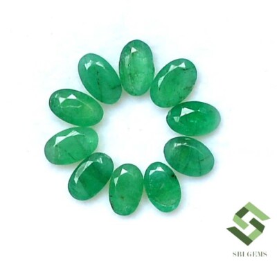 5x3 mm Natural Emerald Oval Cut Lot 10 Pcs 2.47 CTS Untreated Loose Gemstones
