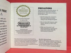 SESAME STREET BIG BIRD 'S HIDE & SPEAK Instruction Manual - No Game NES Nintendo