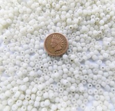 RARE 1/2 Pound 6/0 Original Greasy White Venetian Pony Beads African Trade V217