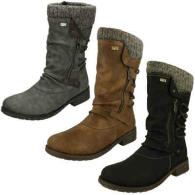 Ladies Remonte Casual Zip Up Warm Lined Remonte-Tex Boots D8070