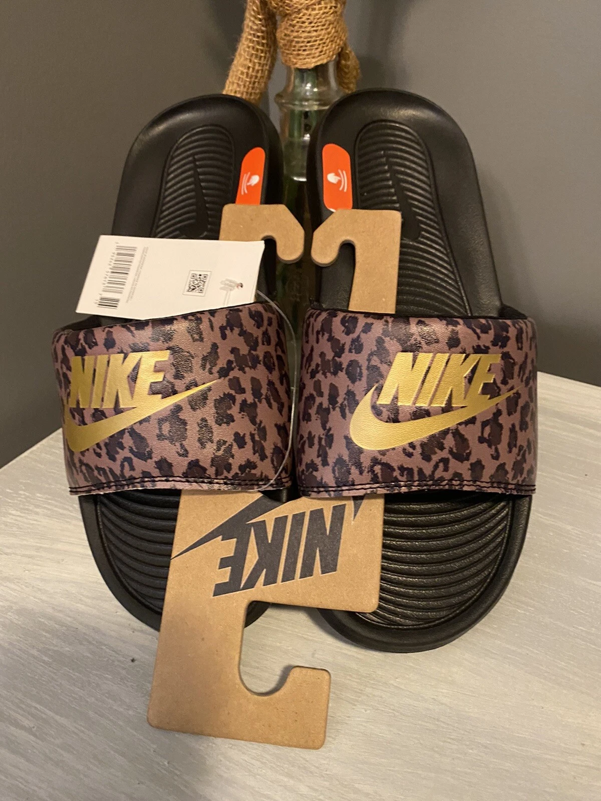 Nike Victori One Slide Print sandalo donna Archaeo marrone nero cioccolato chiaro