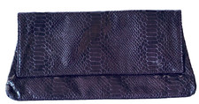 New HANDBAG SAKS FIFTH AVE Clutch Bag Purple Snakeskin Print Limited Edition