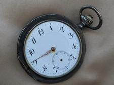 Antique ANCRE Pocket Watch Silver 800 Working Need Repair