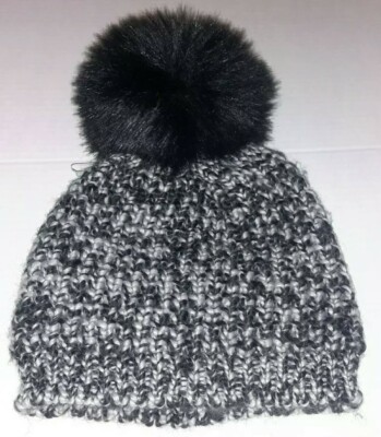 KYI KYI WOMEN’S FAUX FUR POM POM CLASSIC KNIT BEANIE CHARCOAL MARLED O/S kyikyi_campaign_5_lowres_crop1  main image 4