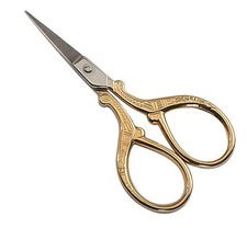 Specialty Forged 3 1/2" Florentine Embroidery Scissors by goldstar, gold plated