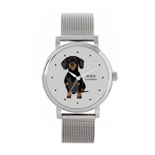 Toff London TLWS-27123 Ladies Black Dachshund Dog Watch