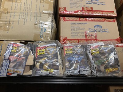 LOT 100 Lowe's Build and Grow Kits, 25 Of Each Monster Truck, 100 Total, New