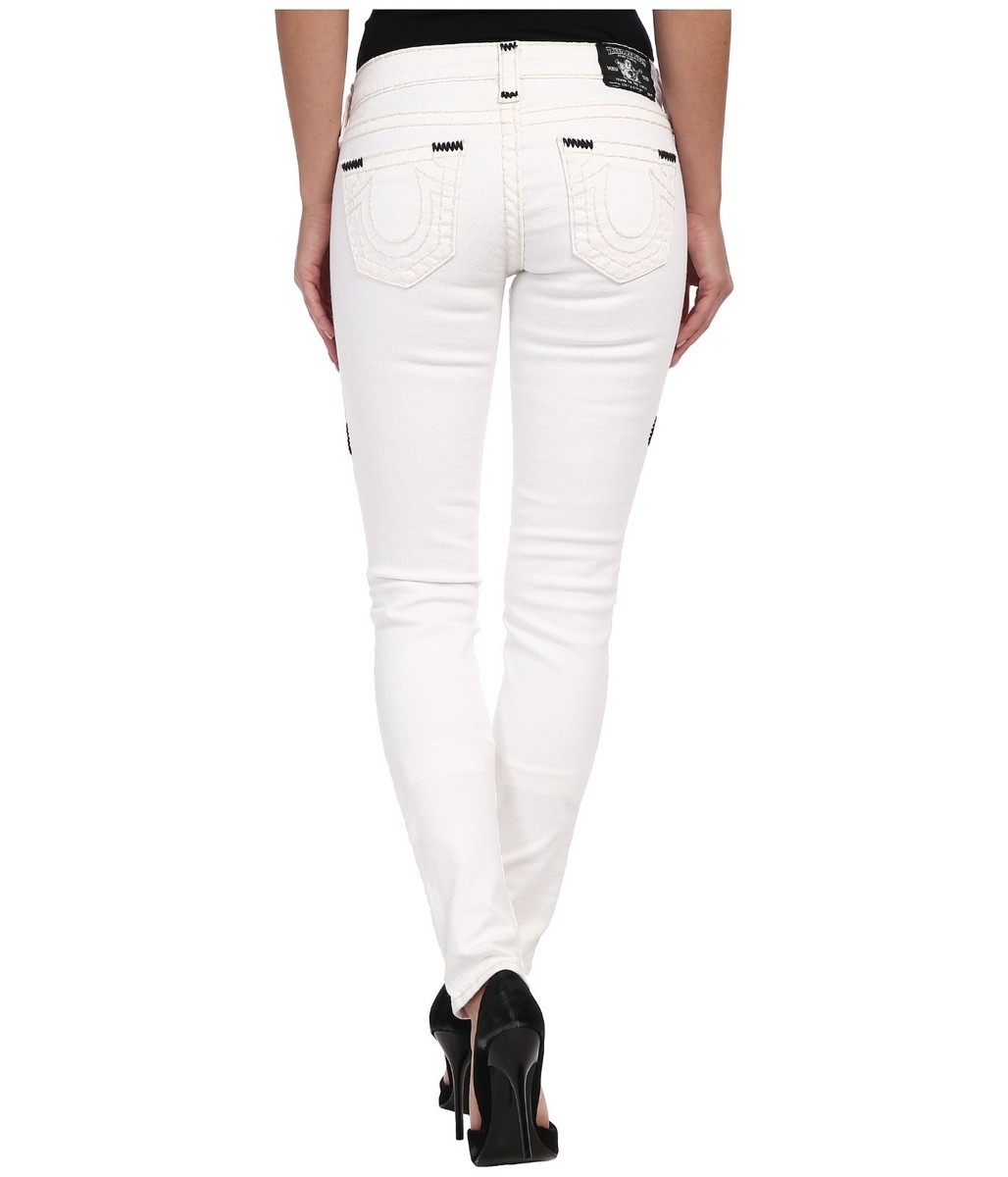 NEW $309 True Religion Jeans Stella Black Super T White Skinny