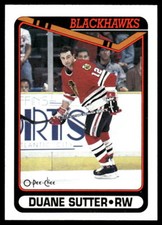 1990-91 O-Pee-Chee #466 Duane Sutter Chicago Blackhawks Hockey Card