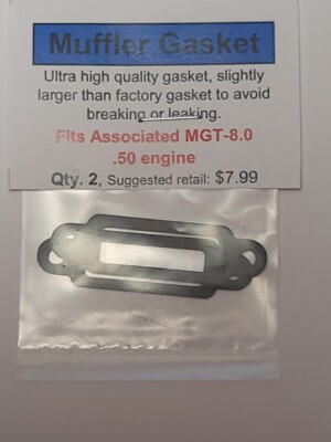 Team Associated MGT-8.0 (.50) Exhaust/Muffler Gasket 2 Pack NIP