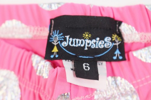Girls Pink Glitter Silver Polka Dot Leggings Pants Made in USA NEW 6 - Picture 3 of 5