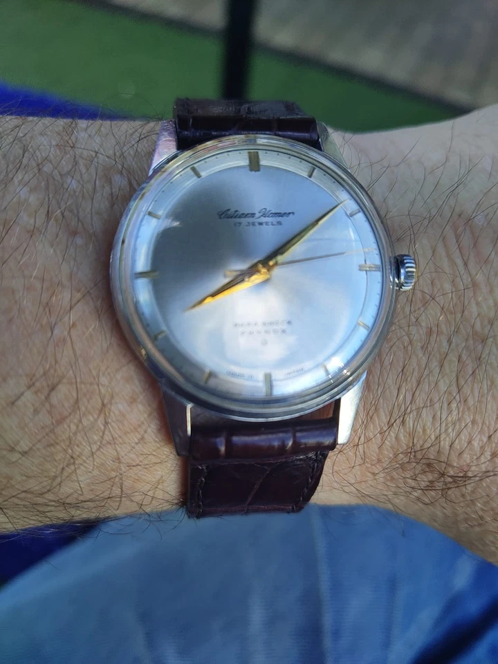 Rare Citizen 17 Jewell Homer Para Shock Phynox Manual Winding Vintage H05140801 - Image 2 of 4