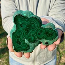 482G Natural malachite block quartz crystal luster mineral specimen