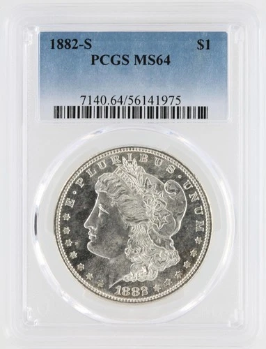 1882-S Morgan Silver Dollar PCGS MS64 S$1 San Francisco Minted No Reserve