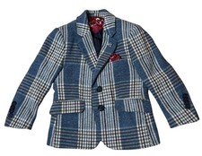 Elie Balleh Boys Plaid Blazer Jacket - Size S/4