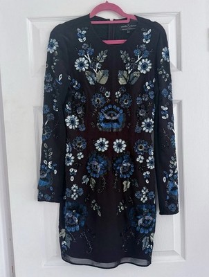 Needle & Thread Black Floral Dress Uk8