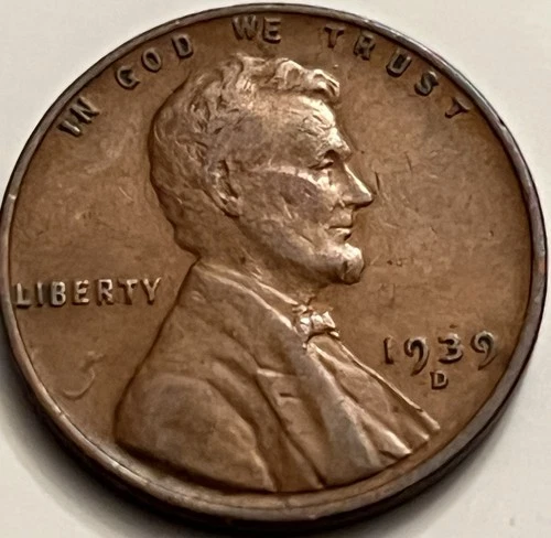 1939-D Lincoln Wheat Cent Denver Mint Very Fine Whitman Album Coin BN338