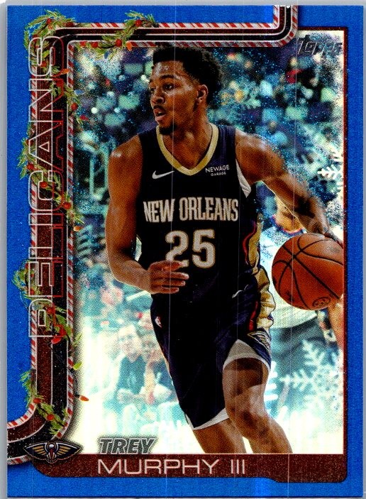 2025-26 Topps Holiday #H152 Trey Murphy III Blue Metallic Glitter Holiday