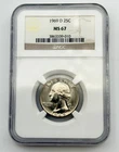1969-D Washington Clad Quarter 25C NGC MS67 BU UNC Denver US Coin BM1