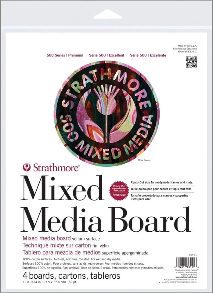 Художественная бумага Vellum 11x14 доска смешанные материалы 4 листа для акварельного рисования - Изображение 2 из 3