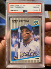~RARITY TOUGH PSA 10 FLEER GLOSSY GARY SHEFFIELD ROOKIE 1989 NICE LOOKING CARD