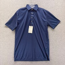 Collars  Co Dress Collar Polo Shirt Mens Medium Blue Geometric Performance
