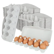 CertBuy 20 Pack Empty Egg Carton, Blank Natural Pulp Egg Cartons Holds Up to ...