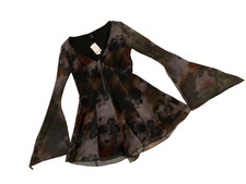 Urban Outfitters mini dress /skort  Burgundy/Grey/Black Rose floral.Xs -TP  BNWT