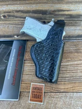 Vintage Don Hume H727 Black Basket Leather OWB Holster For 469 669 Square