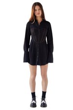 New! URBAN OUTFITTERS UO Taurus Corset Shirt Dress Black Womens Small W403
