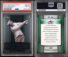 2011 Leaf Golf Metal JACK NICKLAUS ON-CARD AUTO PSA 8 *Pop-1*