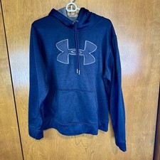 Men s Under Armour Big Logo Hoodie Navy Blue Size Large