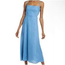 NWT REFORMATION Starfruit Sleeveless Bow Tie Back Blue Midi Dress