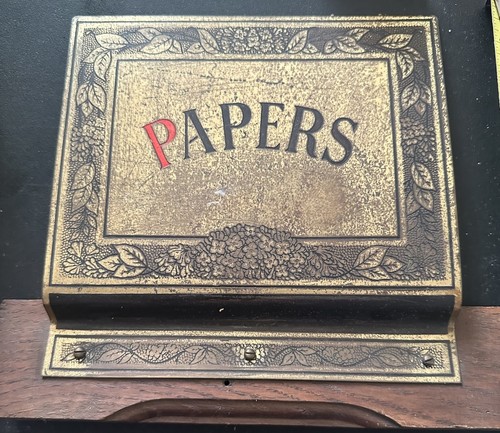 Late Victorian Edwardian Wall Hanging Paper Newspaper Letter Holder Art Nouveau