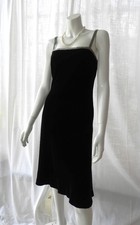 Y2K Ralph Lauren Velvet Little Black Dress Beaded Neckline|Straps 36" Bust