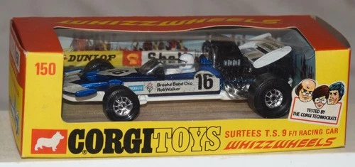 Vintage Corgi No. 150 Surtees TS 9 F-1 Racing Car in Original Box - Diecast