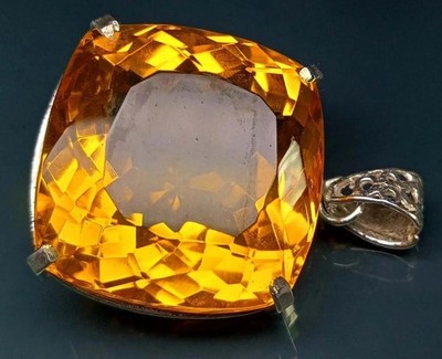 Pendant Topaz Yellow Cushion Cut 134 Ct Natural Gemstone EGL Certified