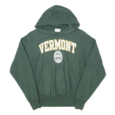 CHAMPION REVERSE WEAVE Hoodie Homme Vert Vermont Manches Coton Mélange S - Photo 1/4