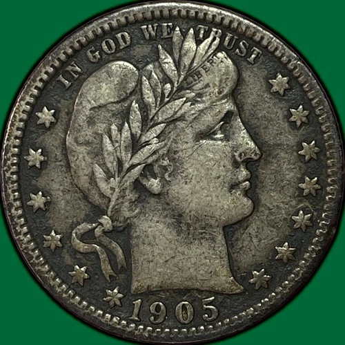 1905 Barber Quarter Choice Extremely Fine XF+ Coin #36580